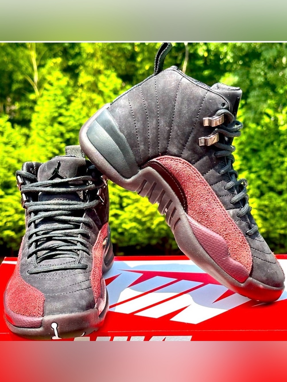 Nike Air Jordan 12 Retro "A Ma Maniere" (Black / Burgundy Crush) Womens 9 NEW
